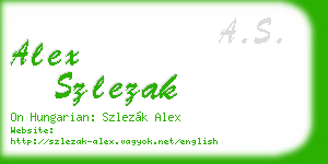 alex szlezak business card