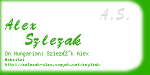 alex szlezak business card